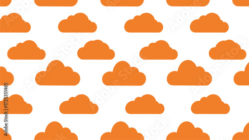 Seamless Orange Cloud Pattern: Simple, Modern Background Texture