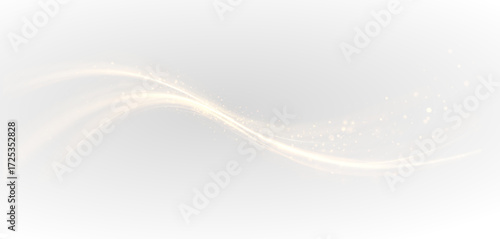 Light, twirl, glitter,wave, magic in a golden glowing swirl. PNG with transparent background, perfect for Overlay, sparkle effects, fantasy light trails.	