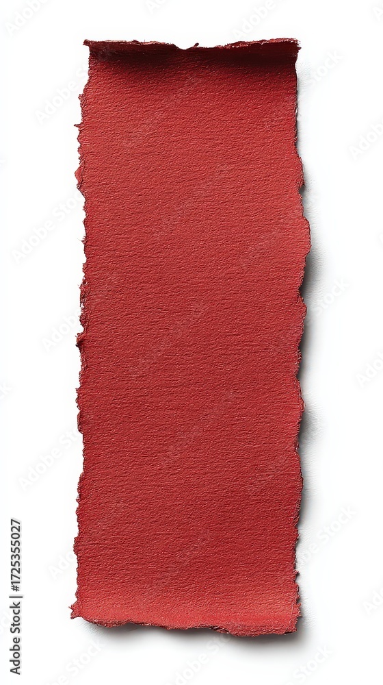 Naklejka premium Vertical Red Torn Paper Strip