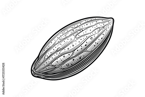 Hand-Drawn Almond Nut Engraving Style Vector Illustration