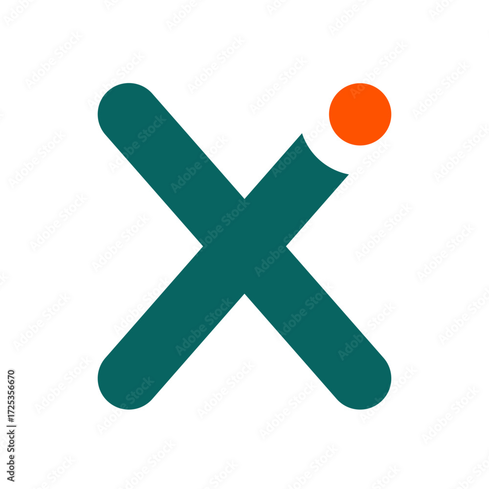 Obraz premium Minimalist logo design featuring the letter X.