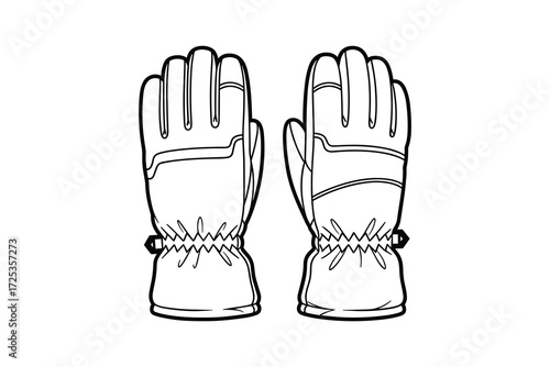 Isolated Pair of Safety Gloves Vector Illustration