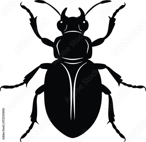 beetle icon, bug silhouette design