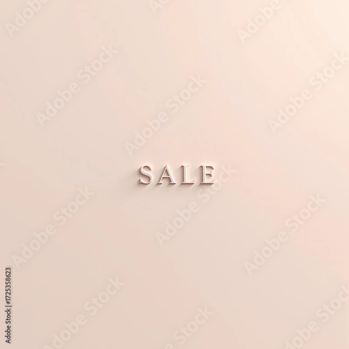 Elegant beige background with soft pink SALE text for modern promotion and advertising 