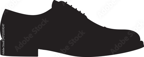 Derby shoes in pure silhouette modern style by advance white background.