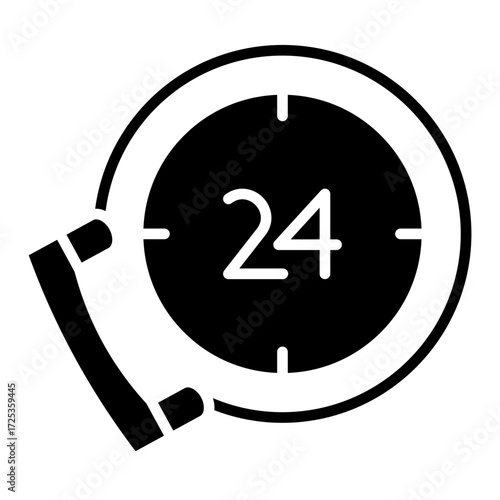 24 Hours Support Vector Icon