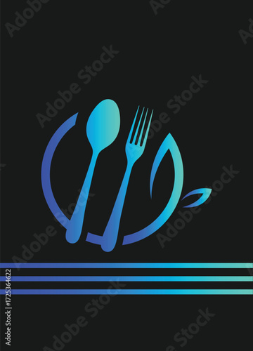 restaurant menu design with cutlery