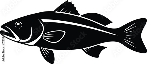 fish vector icon, freshwater fish illustration
