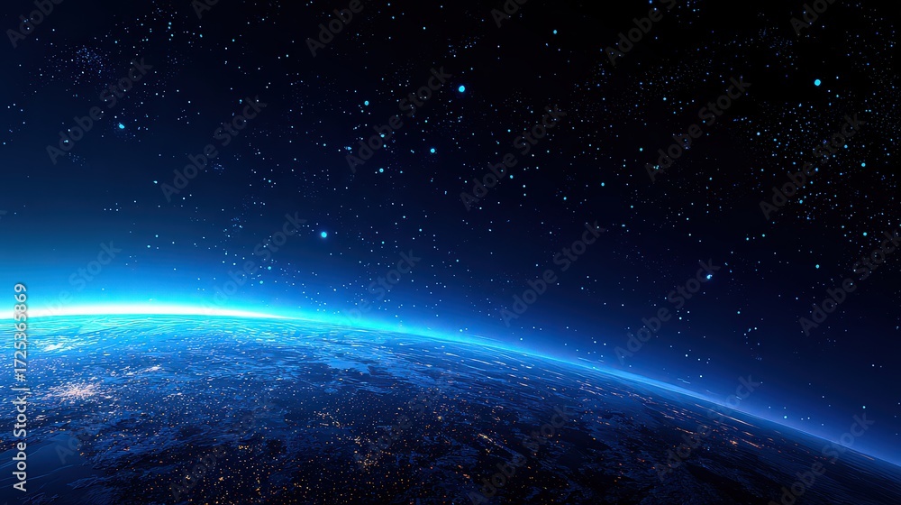 Fototapeta premium Earth Illuminated By Starlight