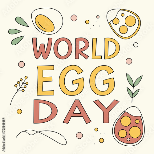 Celebrate World Egg Day with Fun, Playful Eggs and Hand-Drawn Style for Social Media, Banners, and Educational Resources, Happy Food Celebration