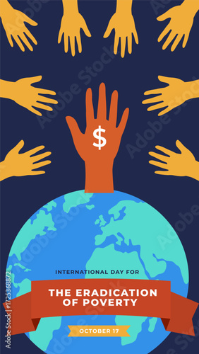 International Day for the Eradication of Poverty Flyer illustration