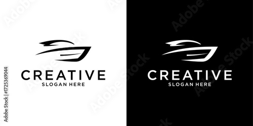 Boat icon vector logo design concept