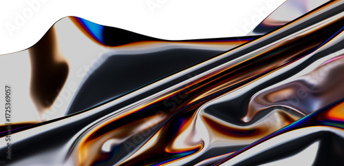 Sleek, iridescent metallic ...