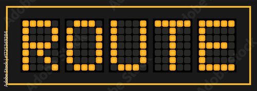 Orange color led banner in word route on black background