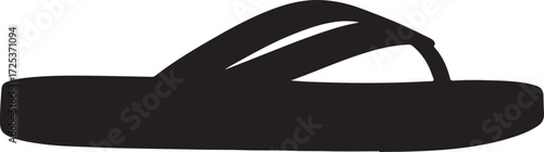 Flip-flops in pure silhouette modern style by advance white background.