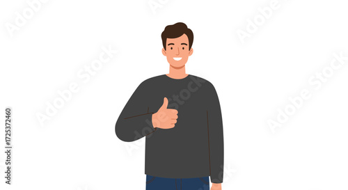 Enthusiastic young man with a thumbs up, radiating positivity and approval, great for expressing agreement and support in various contexts