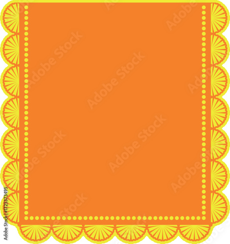 Mexican lace invitation template with space for text. Vibrant Mexican floral design for restaurant menus, parties, invitations, and greetings. Isolated vector illustration.