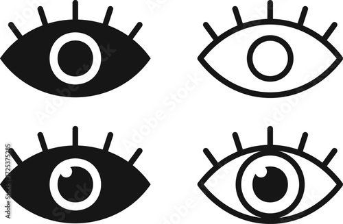 Eye icon set. View icons collection. Eyesight symbol