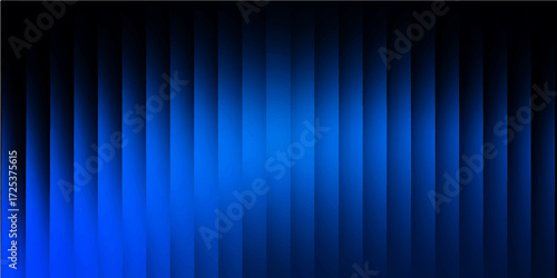 A dramatic blue striped velvet curtain pattern forms an abstract theater stage backdrop with vibrant lines and light