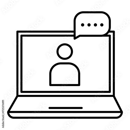 online mentoring line icon with editable stroke