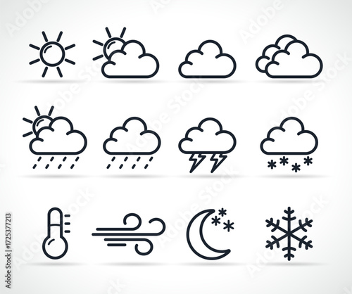 Vector weather icons symbol set