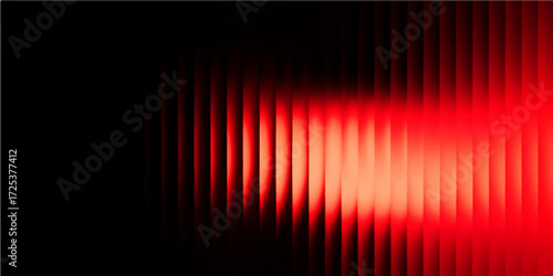Bright, colorful abstract red background with light waves and motion lines for a digital vector wallpaper design