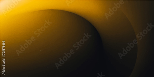 Abstract gold vector illustration depicting a glowing sun in dark space with an orange galaxy and orbiting planet for a captivating background design