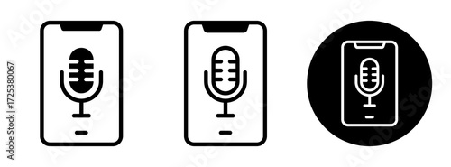 Voice Recorder Icon Collection Glyph & Mixed Style