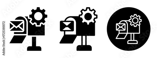 Postal Service Icon Collection Glyph & Mixed Style