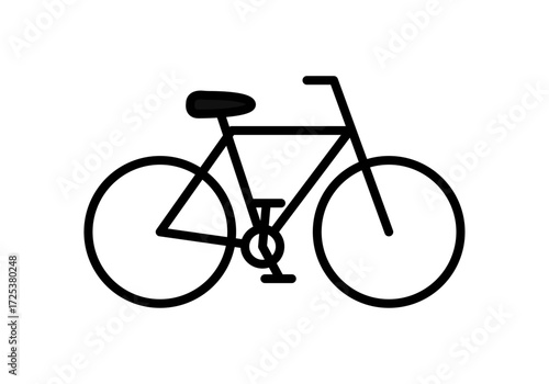 Icono negro de bici en fondo blanco