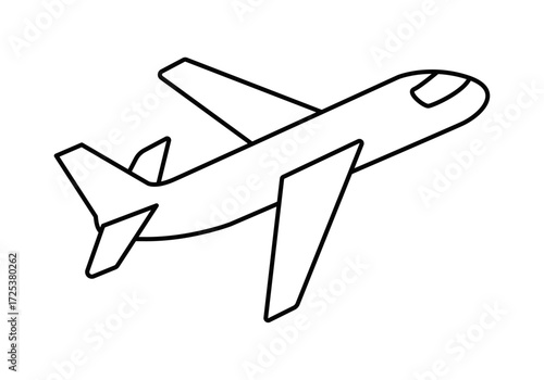 Icono negro de avión en fondo blanco