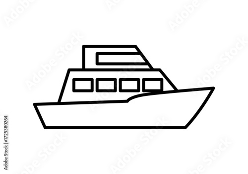 Icono negro de barco en fondo blanco
