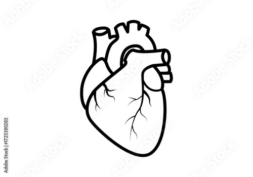 Icono negro de corazón en fondo blanco