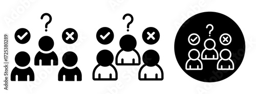 Public Opinion Icon Collection Glyph & Mixed Style