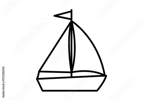 Icono negro de velero en fondo blanco