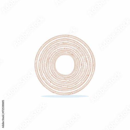 Hand-drawn circular pattern with concentric textured rings and a central void