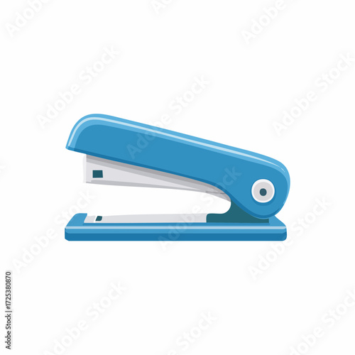 Blue desktop stapler vector illustration for office and school supplies