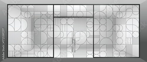 Abstract design for glass and wall graphics. Glass graphics design for Office, Train station, Supermarket, Store, Shop, Mall, Boutique, Home glass partition.