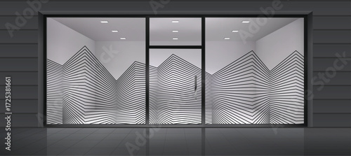Abstract zigzag lines for glass graphic design. Artistic glass design for Residential and Commercial space. Decorative frosted window film.