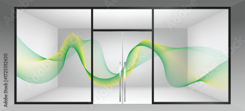 Twisted curve lines with blend effect. Technology, data science, geometric pattern. Wave design background.