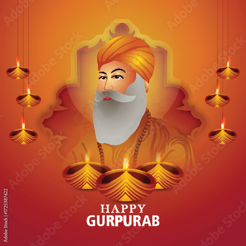 Happy gurpurab creative vector illustration