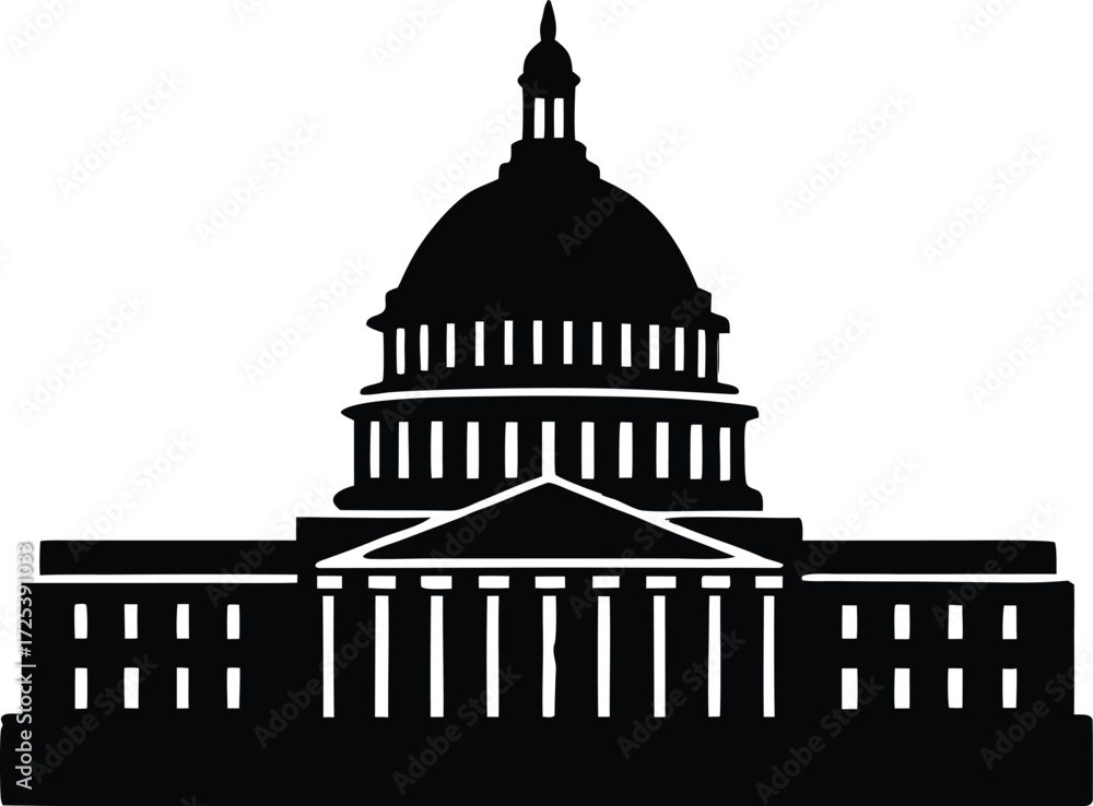 Fototapeta premium us capitol illustration, washington monument icon