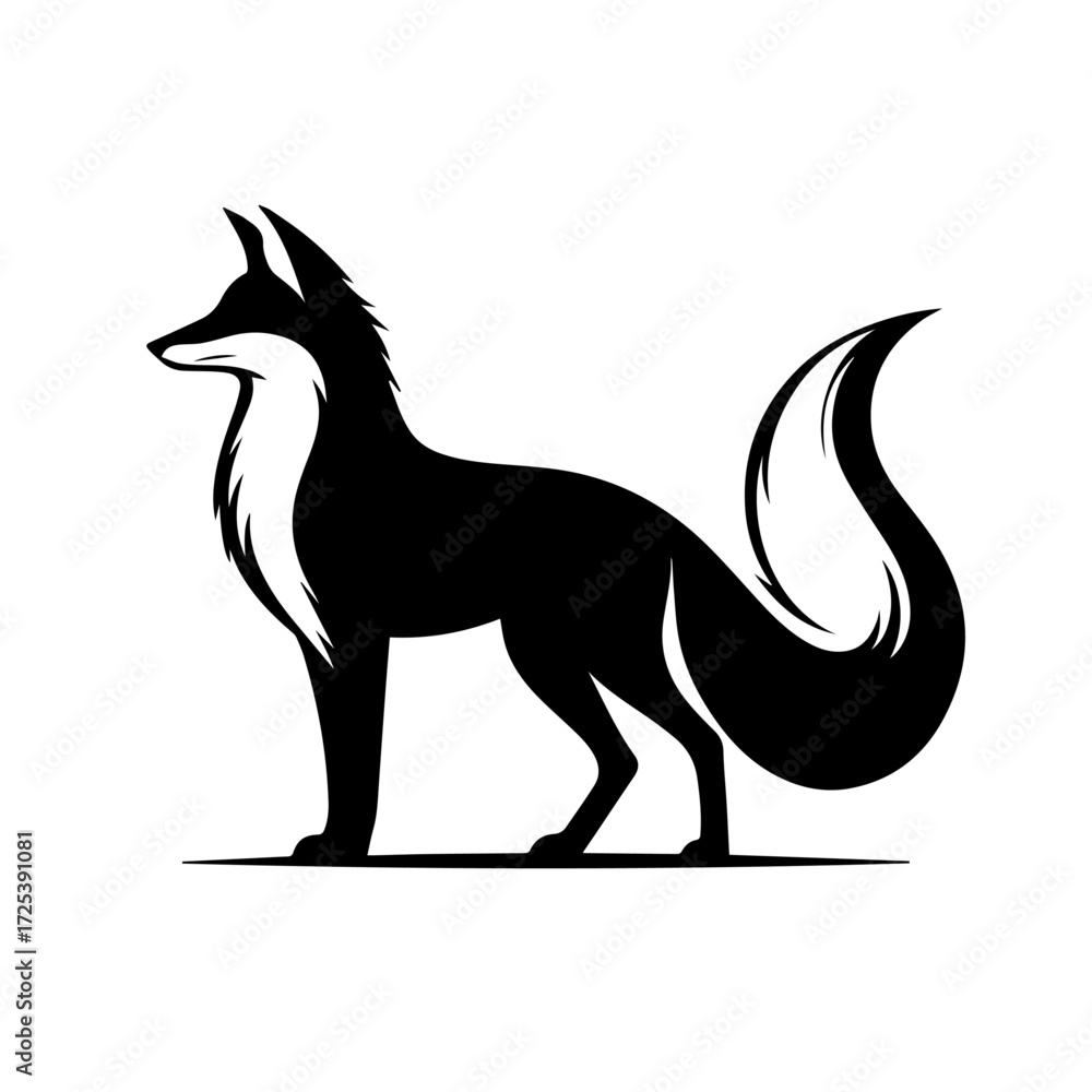 Fototapeta premium Wild Fox Vector Illustration – Beautiful Forest Wildlife Design