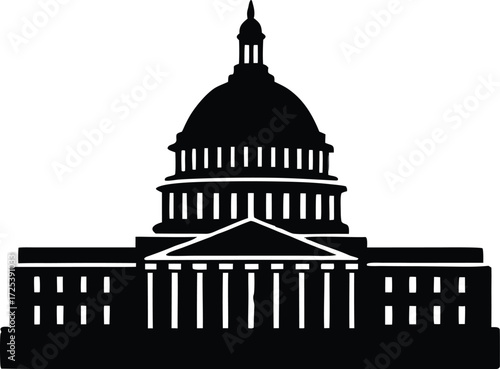us capitol illustration, washington monument icon