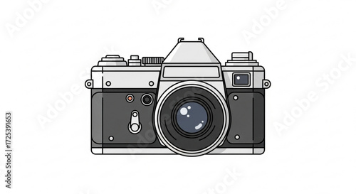 Vintage camera illustration for photography enthusiasts and graphic designers stock image vector art