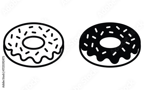 WebSweeten designs with playful donuts, perfect for bakery promotions and delightful treats, use these simple icons for menu designs or dessert themed projects needing a touch of fun and deliciousness