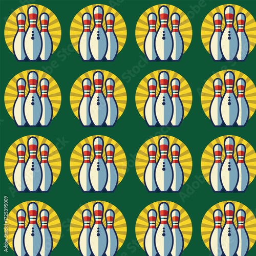 Bright Bowling Pins Pattern