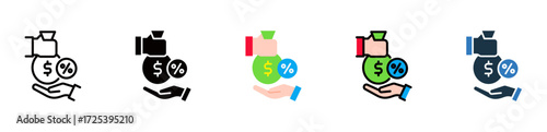 Loan icon multiple style 