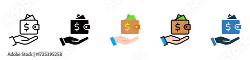 Wallet icon multiple style 