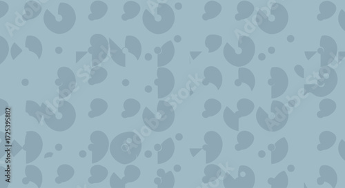 A dynamic composition of interconnected geometric shapes, including polygons and circles, forming a minimalist and abstract seamless background in a clean Flat Design style. 